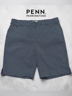 In Every Story by Penningtons, Bermuda Shorts, 18W Petite Plus Size Black White